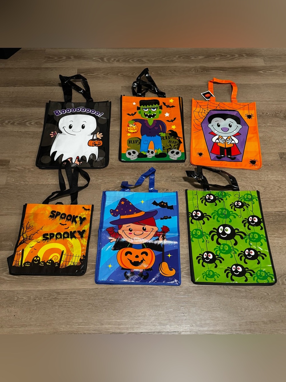 Halloween Treat Tote Bag Assorted Colors - Pack of 6